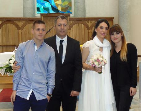 Dragan Skocic with his wife and children Luka and Nika.